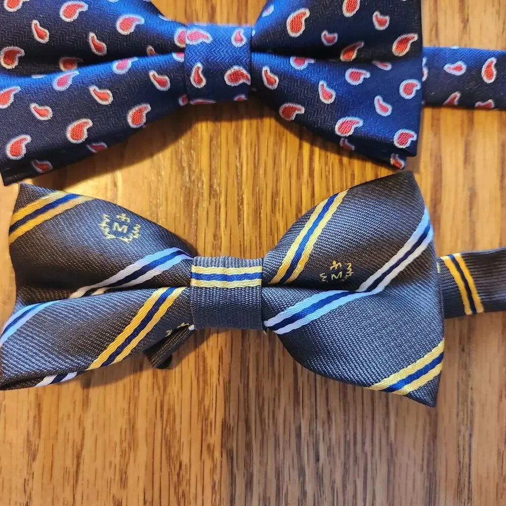 3 Men Camouflage Paisley Jacquard Bowtie Pre-tied Wedding Bow Tie Adjustable
